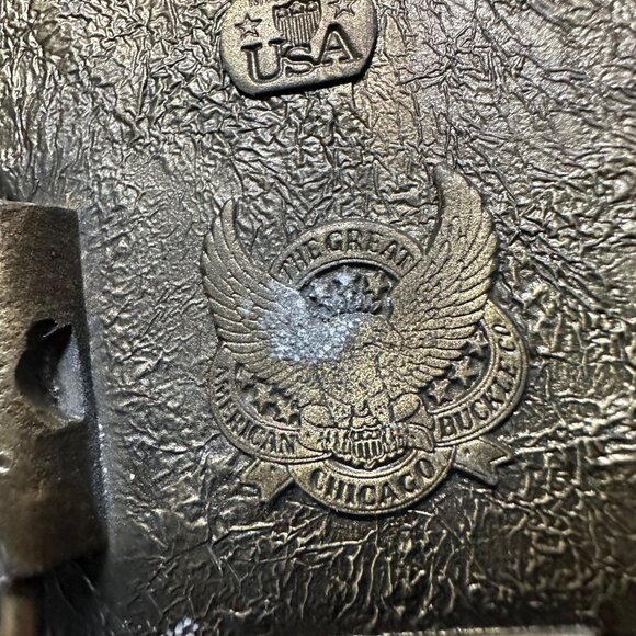 VTG 1980 The Great American Buckle Co #472 Brass Deer 3.5 x 2.5” Oval Buckle - Picture 6 of 8